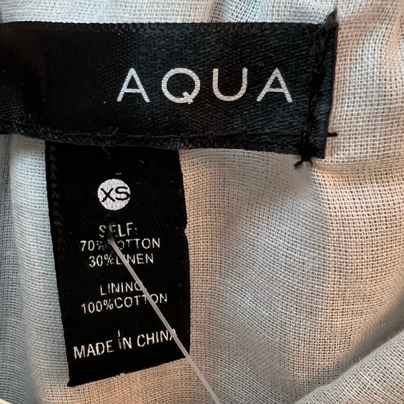 Aqua Linen Off The Shoulder Dress - Picture 5 of 8